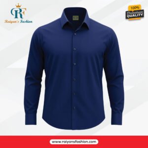 Micro Spandex Full Sleeve Shirt [Navy Blue]